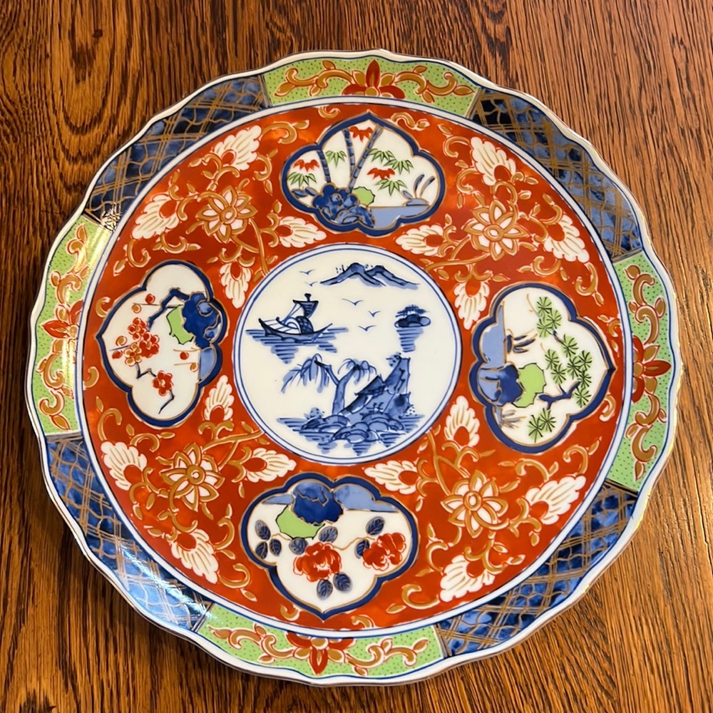 Japanese vintage Takahashi Imari 10 inch plate